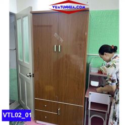 Tủ nhựa đựng quần áo 2 cánh 2 hộc VTL02_01