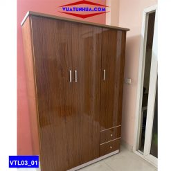 Tủ nhựa đựng quần áo 3 cánh 2 buồng VTL03_01