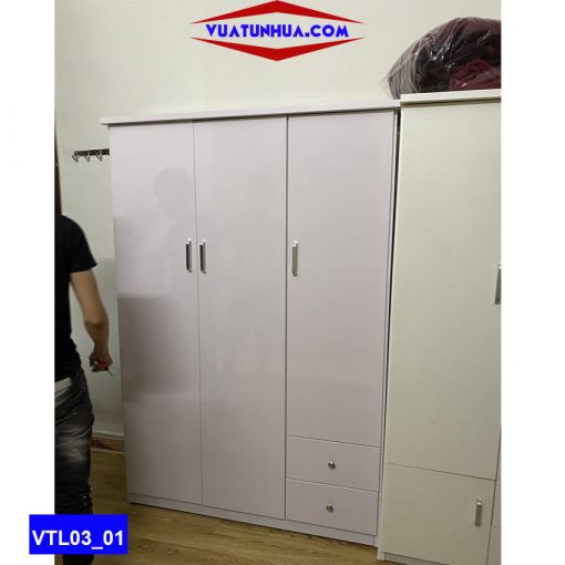 Tủ nhựa đựng quần áo 3 cánh 2 buồng VTL03_01 xijn