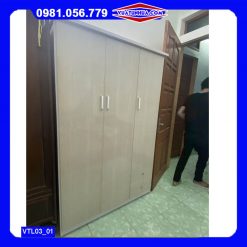 Tủ nhựa đựng quần áo 3 cánh 2 buồng VTL03_01