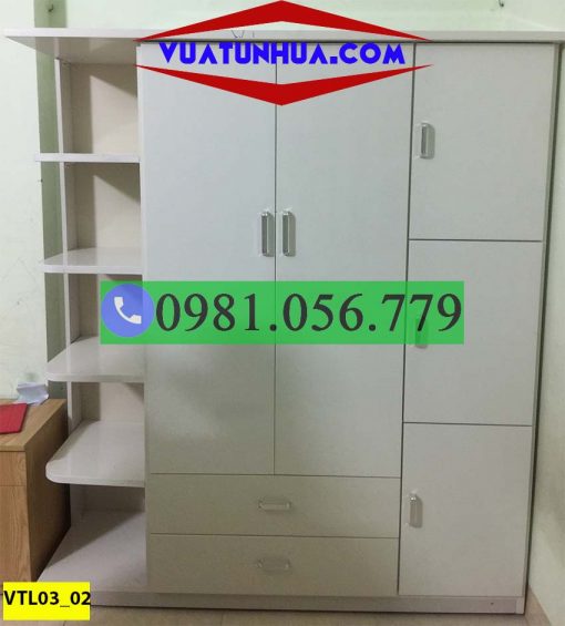 Tủ nhựa đựng quần áo 3 cánh đa năng VTL03_02