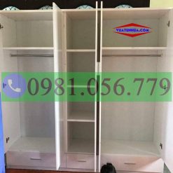 Tủ nhựa Đài Loan 4 cánh 2 buồng siêu hiện đại VTL04_02