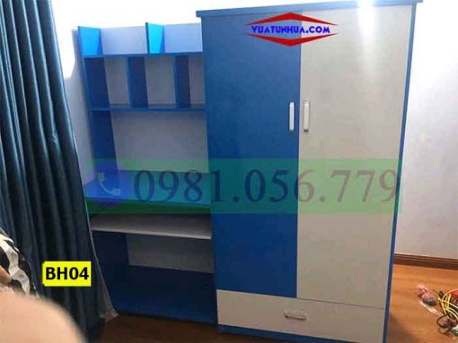 Bàn học nhựa kết hợp tủ quần áo cho bé trai BH04