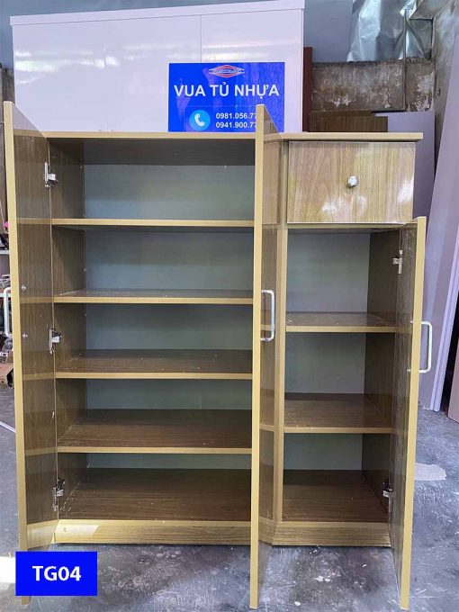 Tủ đựng giầy dép bằng nhựa 3 cánh ngăn kéo có khóa TG04