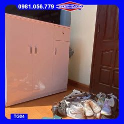 Tủ đựng giầy dép bằng nhựa 3 cánh ngăn kéo có khóa TG04