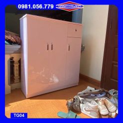 Tủ đựng giầy dép bằng nhựa 3 cánh ngăn kéo có khóa TG04