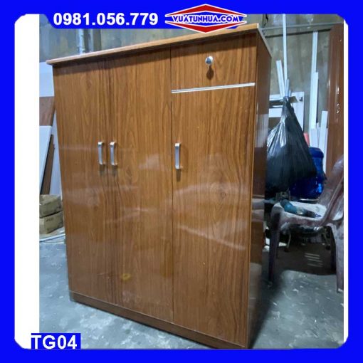 Tủ đựng giầy dép bằng nhựa 3 cánh ngăn kéo có khóa TG04