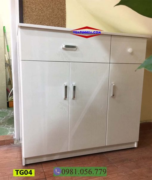 Tủ đựng giầy dép bằng nhựa 3 cánh ngăn kéo có khóa TG04