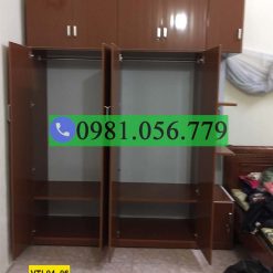 Tủ nhựa quần áo 4 cánh 2 buồng 5 ngăn kéo VTL04_06