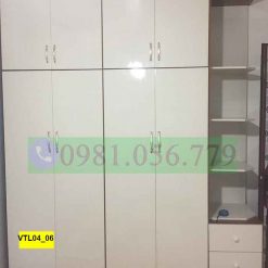 Tủ nhựa quần áo 4 cánh 2 buồng 5 ngăn kéo VTL04_06