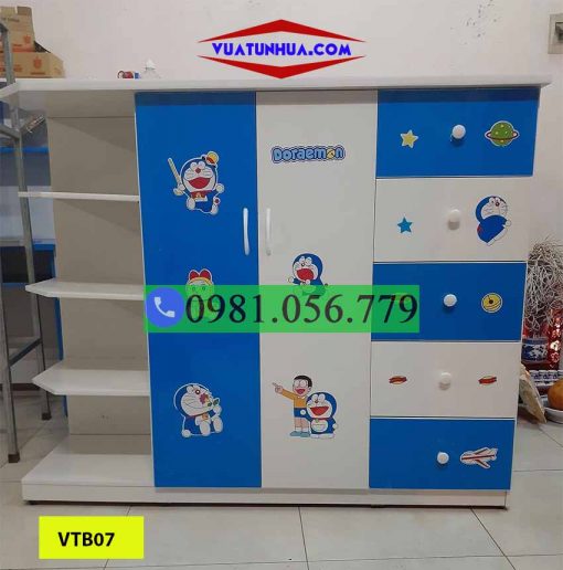 Tủ nhựa quần áo cho bé 2 cánh 5 ngăn kéo 4 hộc VTB07