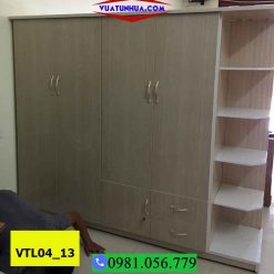 Tủ nhựa 4 cánh 2 buồng 2 ngăn kéo VTL04_13