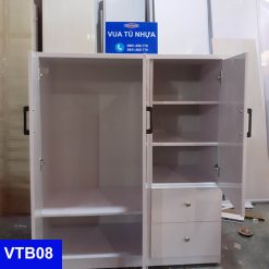 Tủ nhựa đựng quần áo cho bé 3 cánh có ngăn kéo VTB08