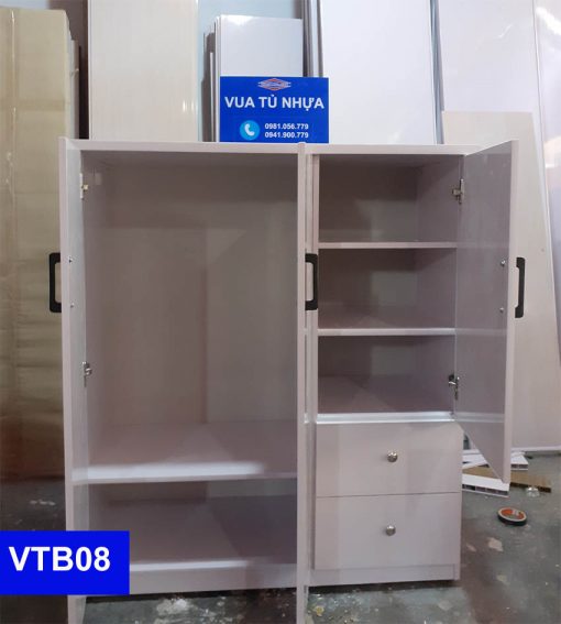 Tủ nhựa đựng quần áo cho bé 3 cánh có ngăn kéo VTB08