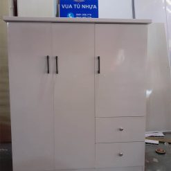 Tủ nhựa đựng quần áo cho bé 3 cánh có ngăn kéo VTB08