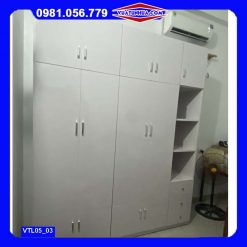 Tủ nhựa đựng quần áo 5 cánh 2 buồng nhiều hốc và ngăn kéo VTL05_03