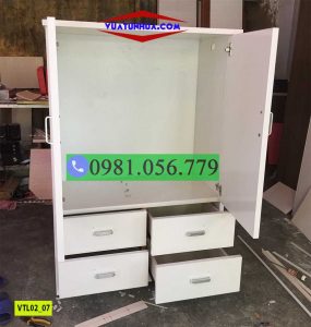 Tủ nhựa đựng quần áo 2 cánh nhiều ngăn kéo VTL02_07