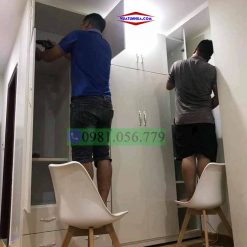 Tủ nhựa đựng quần áo 5 cánh 2 buồng nhiều ngăn kéo VTL05_05