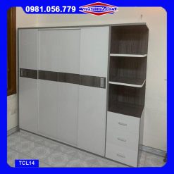 Tủ nhựa quần áo cánh lùa 4 cánh 1 kệ TCL14