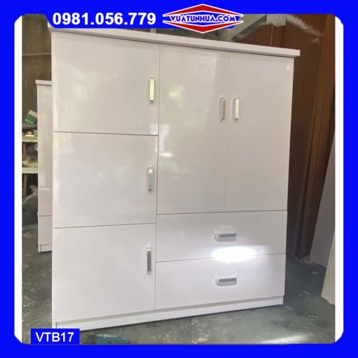 Tủ nhựa quần áo trẻ em 3 cánh 1 kệ VTB17